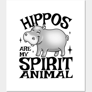 Hippos Are My Spirit Animal Funny Cute Baby Hippo Posters and Art